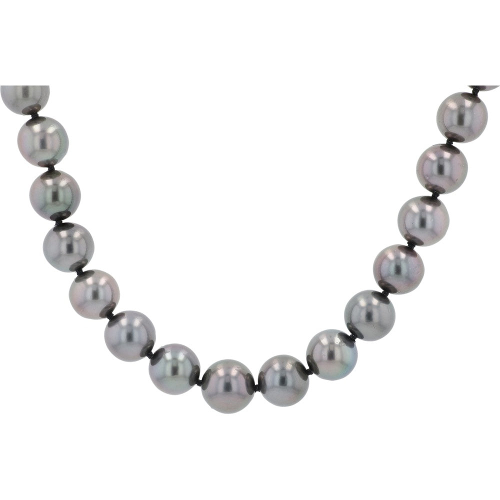 Mikimoto 18K White Gold 18.5 Inch Tahitian Pearl Strand Necklace with 8-10.5mm Cultured Pearls