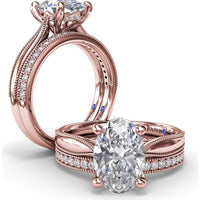Milgrain and Pavé Set Round Diamond Wedding Band by Fana - 0.20 Carat Total Diamond Weight