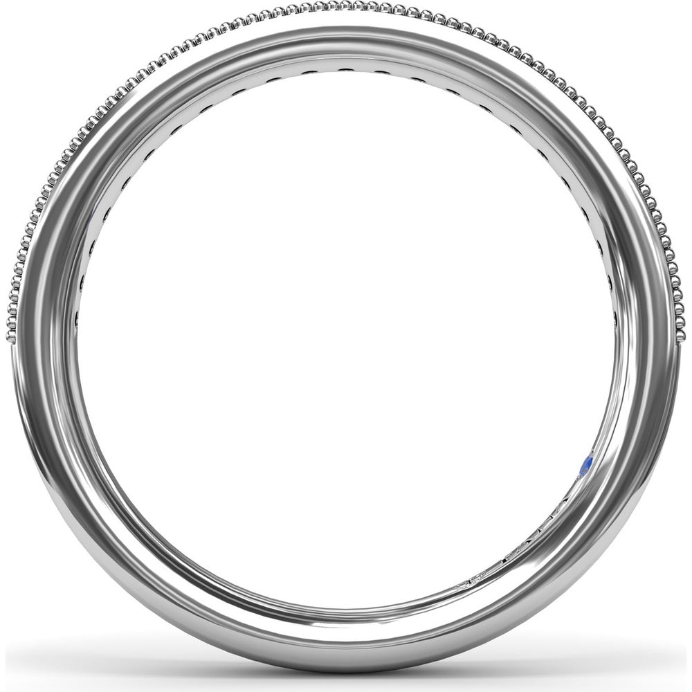 Milgrain and Pavé Set Round Diamond Wedding Band by Fana - 0.20 Carat Total Diamond Weight