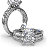 Milgrain and Pavé Set Round Diamond Wedding Band by Fana - 0.20 Carat Total Diamond Weight