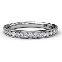 Milgrain Edge Pavé Diamond Band with Round Brilliant Diamonds by Fana - 0.26 Carat Total Diamond Weight