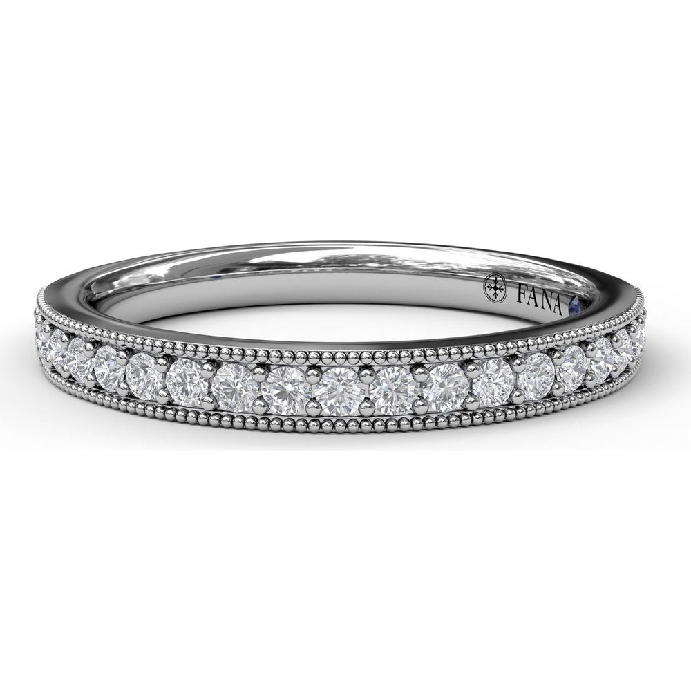 Milgrain Edge Pavé Diamond Band with Round Brilliant Diamonds by Fana - 0.26 Carat Total Diamond Weight
