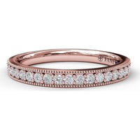 Milgrain Edge Pavé Diamond Band with Round Brilliant Diamonds by Fana - 0.26 Carat Total Diamond Weight