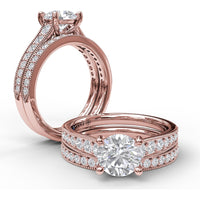 Milgrain Edge Pavé Diamond Band with Round Brilliant Diamonds by Fana - 0.26 Carat Total Diamond Weight