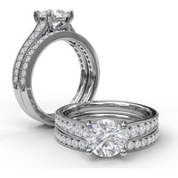 Milgrain Edge Pavé Diamond Band with Round Brilliant Diamonds by Fana - 0.26 Carat Total Diamond Weight