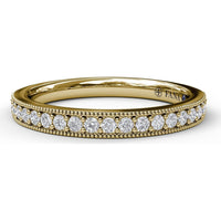 Milgrain Edge Pavé Diamond Band with Round Brilliant Diamonds by Fana - 0.26 Carat Total Diamond Weight