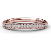 Milgrain Edge Pavé Diamond Wedding Band with Round Diamonds by Fana - 0.21 Carat Total Diamond Weight