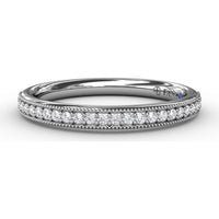 Milgrain Edge Pavé Set Round Diamond Wedding Band by Fana - 0.28 Carat Total Diamond Weight