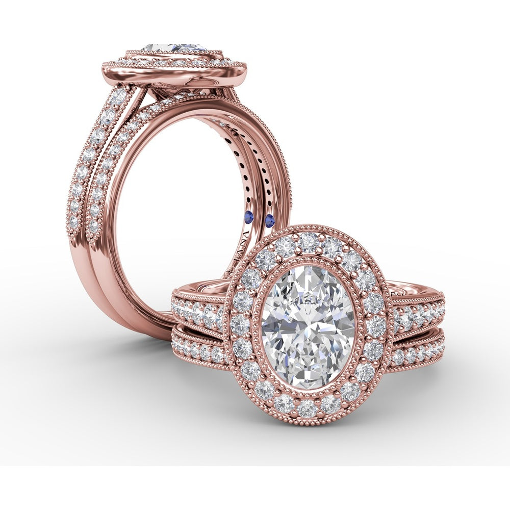 Milgrain Edge Pavé Set Round Diamond Wedding Band by Fana - 0.28 Carat Total Diamond Weight
