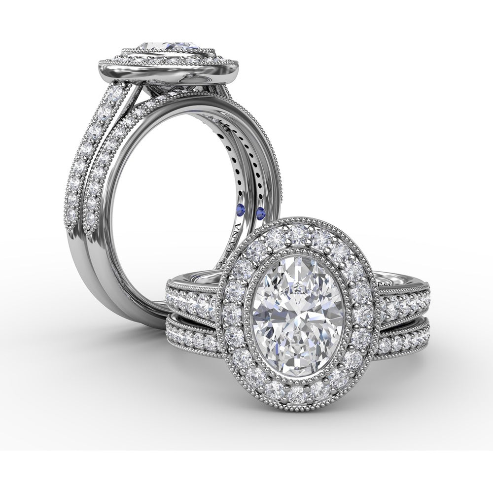 Milgrain Edge Pavé Set Round Diamond Wedding Band by Fana - 0.28 Carat Total Diamond Weight