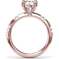 Milgrain Knife-Edge Engagement Ring Setting with Round Diamond Accents by Fana - 0.13 Carat Total Diamond Weight