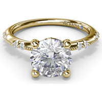 Milgrain Knife-Edge Engagement Ring Setting with Round Diamond Accents by Fana - 0.13 Carat Total Diamond Weight