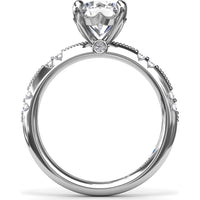Milgrain Knife-Edge Engagement Ring Setting with Round Diamond Accents by Fana - 0.13 Carat Total Diamond Weight