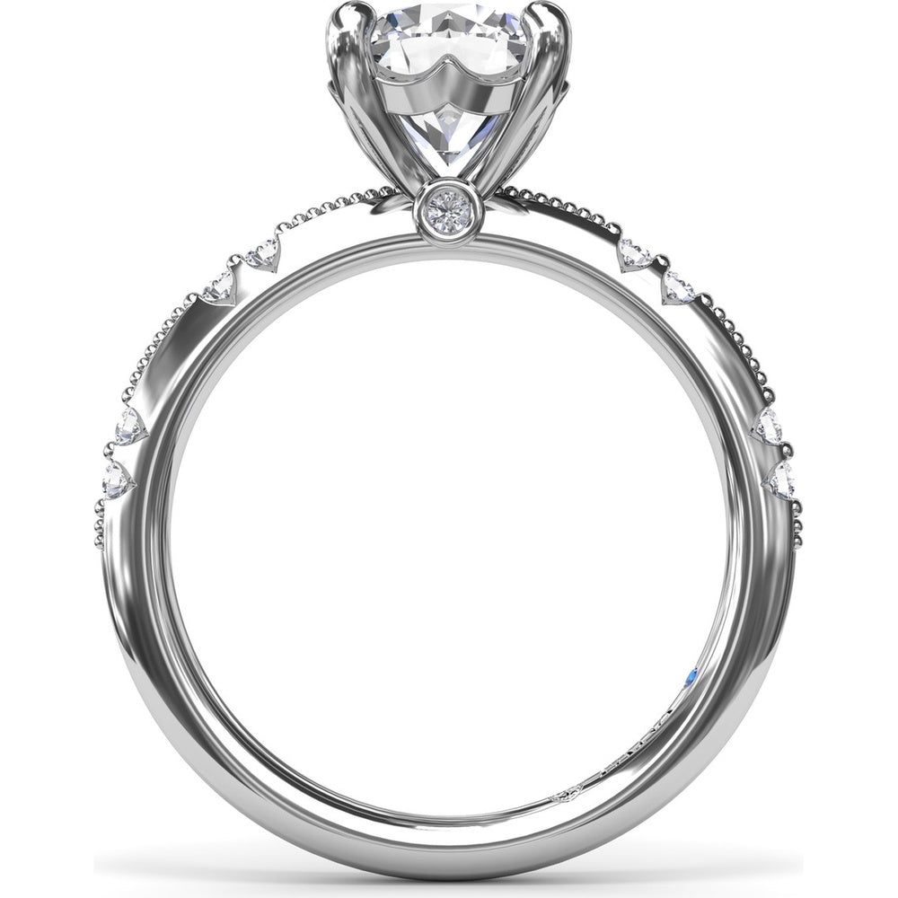 Milgrain Knife-Edge Engagement Ring Setting with Round Diamond Accents by Fana - 0.13 Carat Total Diamond Weight