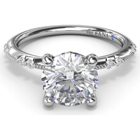 Milgrain Knife-Edge Engagement Ring Setting with Round Diamond Accents by Fana - 0.13 Carat Total Diamond Weight