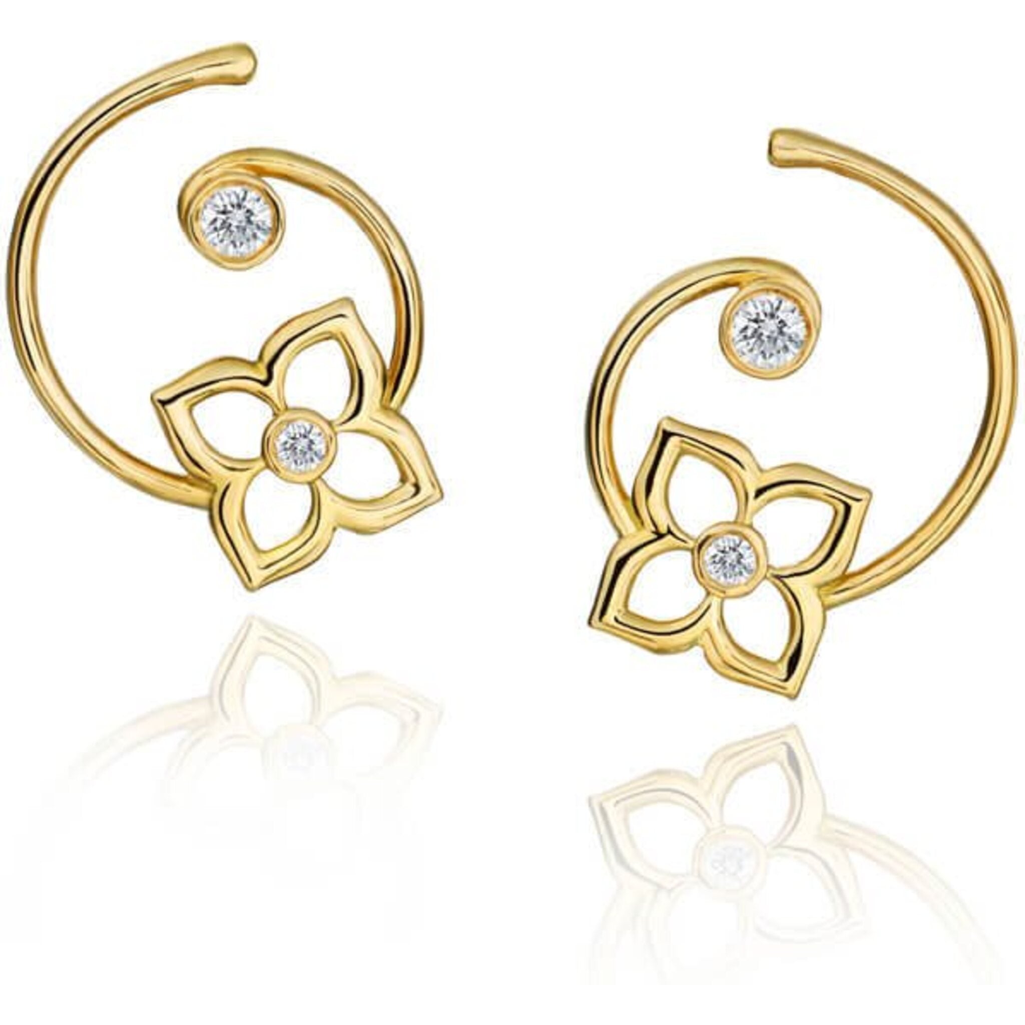 14k Yellow Gold Diamond Stud Earrings Martini Settings | Gray's Jewelers  Bespoke | Saint James, NY