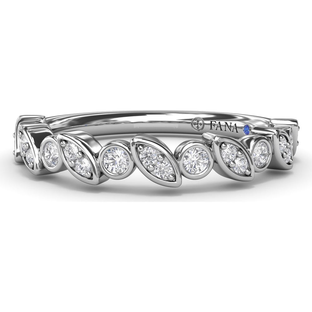 Mixed Shape Bezel Set Diamond Band with Round and Marquise Diamonds by Fana - 0.22 Carat Total Diamond Weight