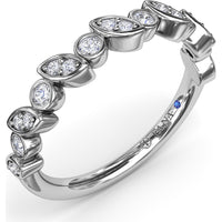 Mixed Shape Bezel Set Diamond Band with Round and Marquise Diamonds by Fana - 0.22 Carat Total Diamond Weight