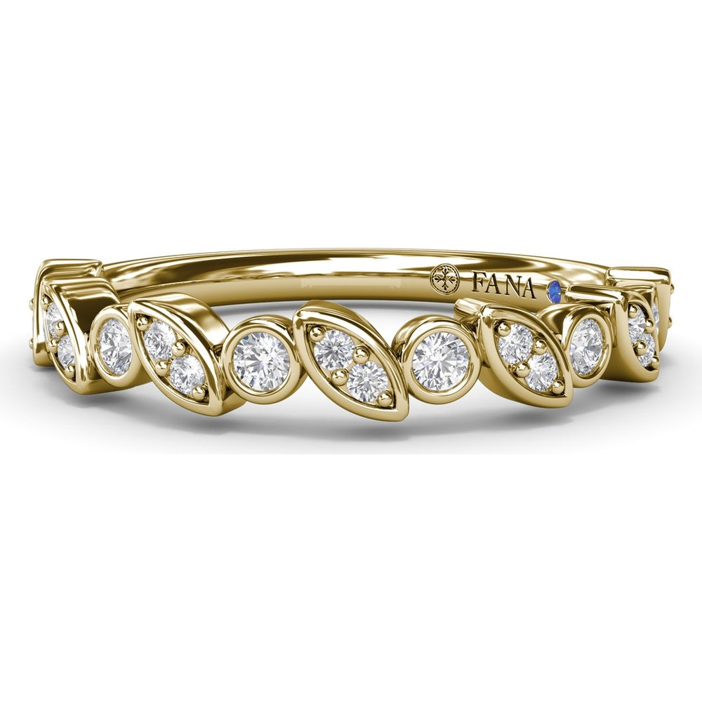 Mixed Shape Bezel Set Diamond Band with Round and Marquise Diamonds by Fana - 0.22 Carat Total Diamond Weight