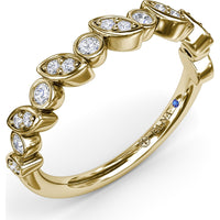Mixed Shape Bezel Set Diamond Band with Round and Marquise Diamonds by Fana - 0.22 Carat Total Diamond Weight