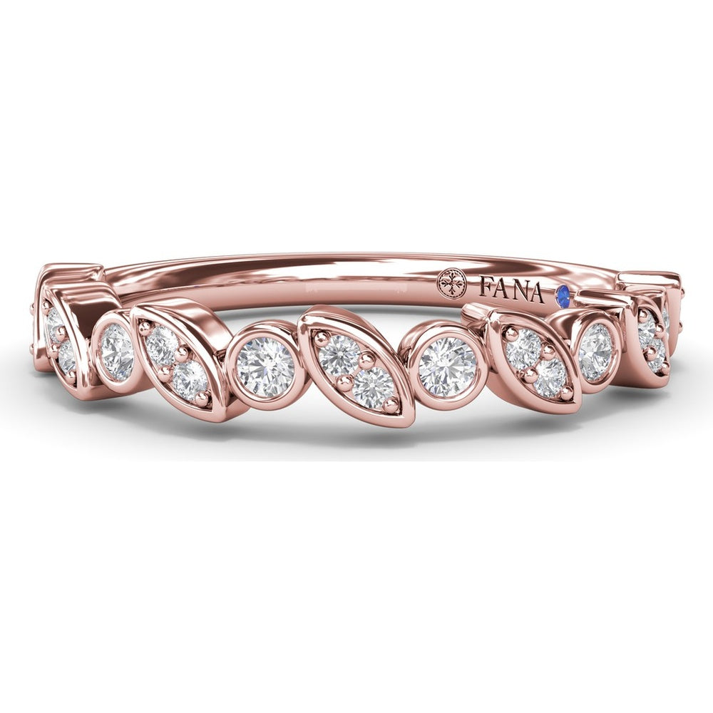 Mixed Shape Bezel Set Diamond Band with Round and Marquise Diamonds by Fana - 0.22 Carat Total Diamond Weight