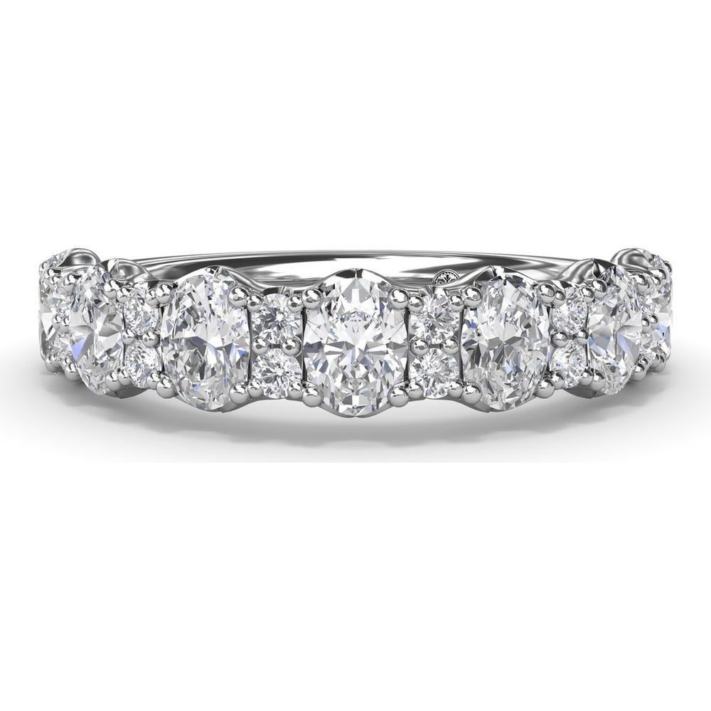 Mixed Shape Diamond Band with Alternating Oval and Round Diamonds by Fana - 1.41 Carat Total Diamond Weight