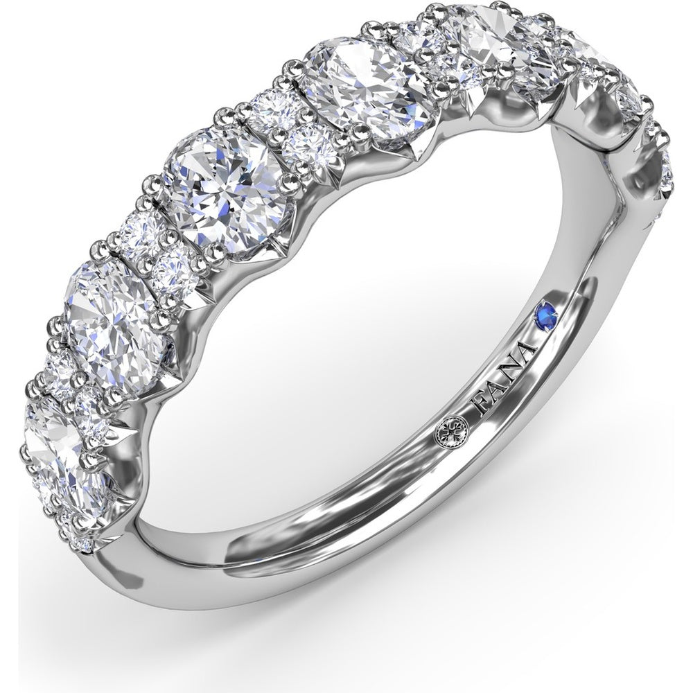 Mixed Shape Diamond Band with Alternating Oval and Round Diamonds by Fana - 1.41 Carat Total Diamond Weight