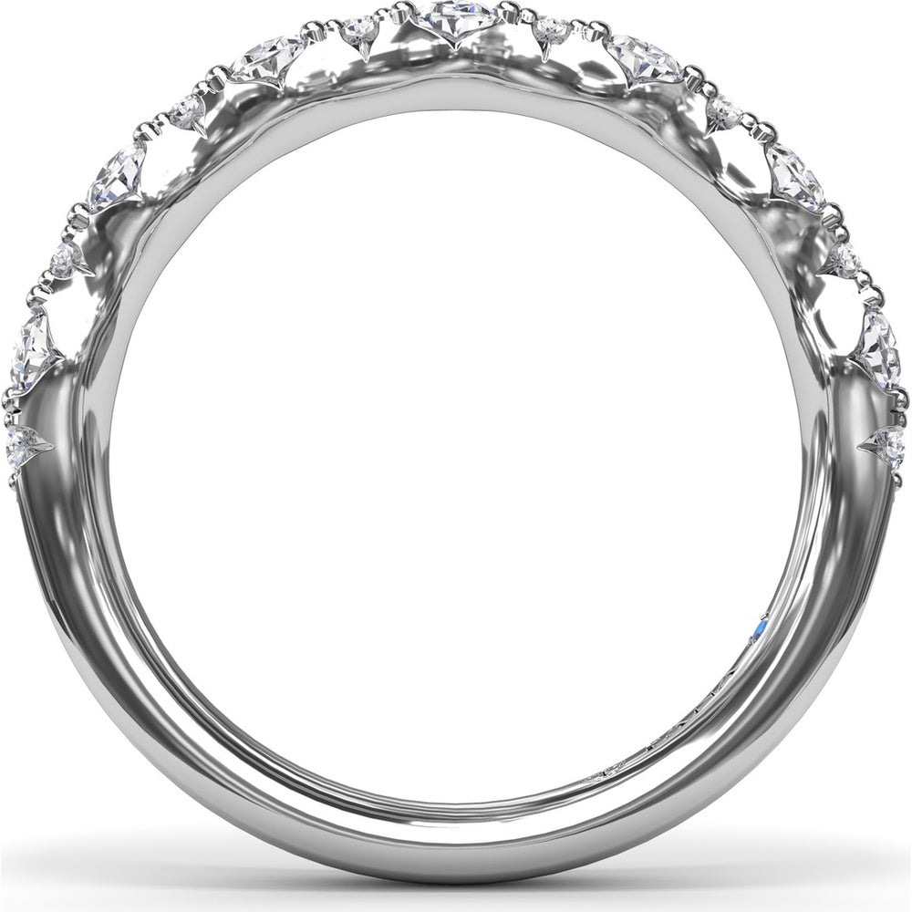 Mixed Shape Diamond Band with Alternating Oval and Round Diamonds by Fana - 1.41 Carat Total Diamond Weight