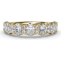 Mixed Shape Diamond Band with Alternating Oval and Round Diamonds by Fana - 1.41 Carat Total Diamond Weight