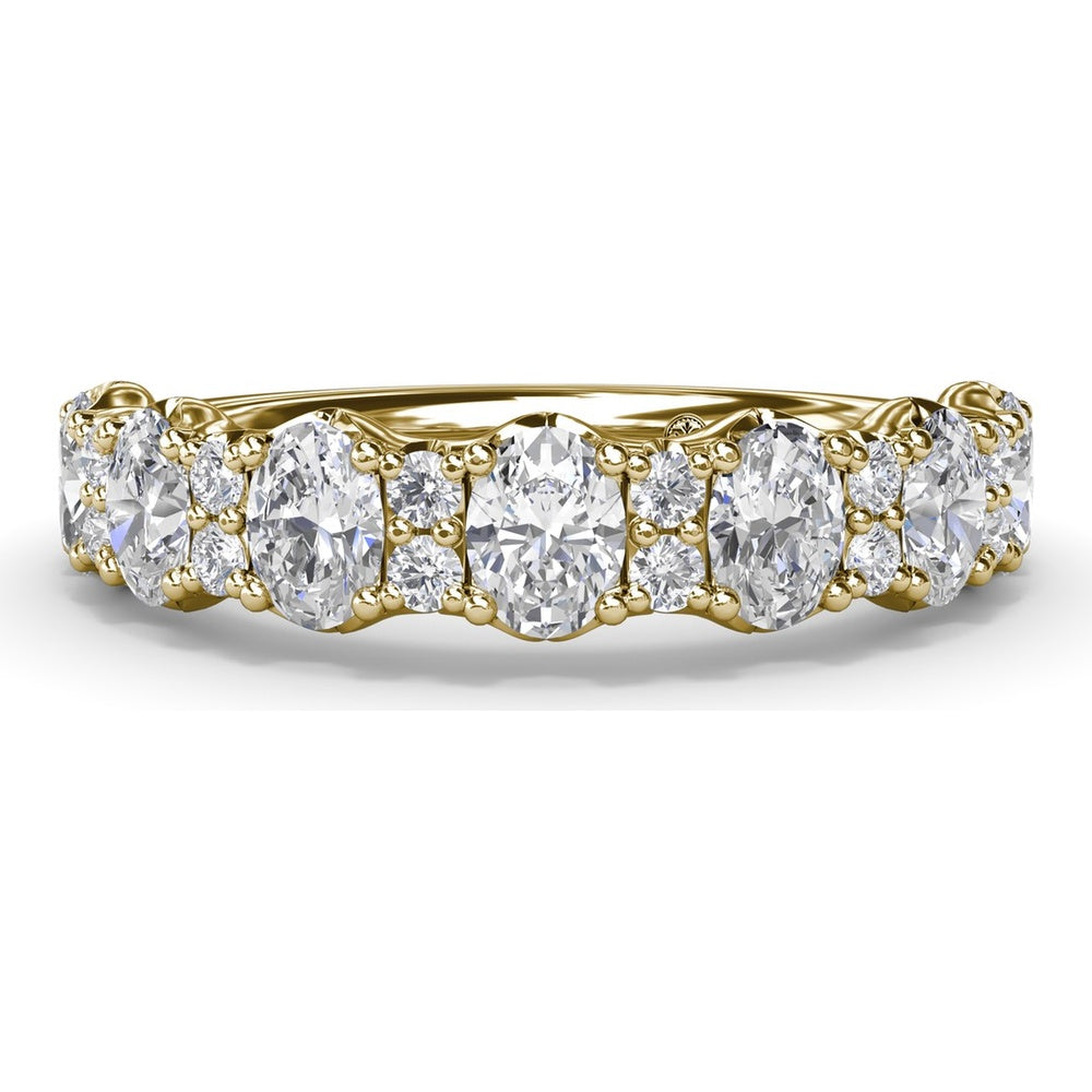 Mixed Shape Diamond Band with Alternating Oval and Round Diamonds by Fana - 1.41 Carat Total Diamond Weight