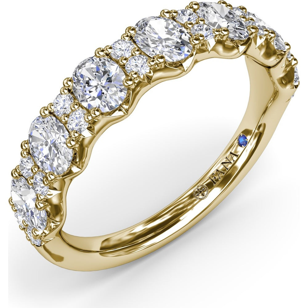 Mixed Shape Diamond Band with Alternating Oval and Round Diamonds by Fana - 1.41 Carat Total Diamond Weight