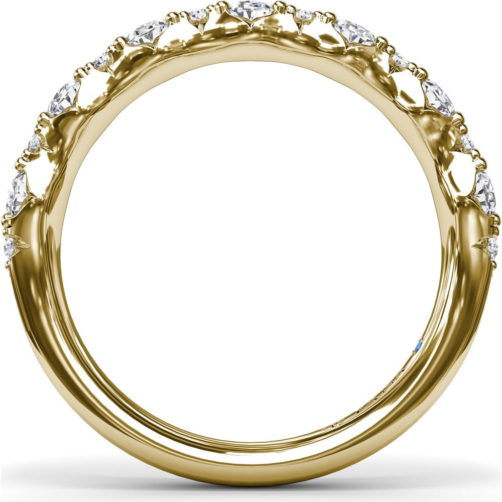 Mixed Shape Diamond Band with Alternating Oval and Round Diamonds by Fana - 1.41 Carat Total Diamond Weight