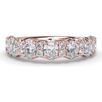 Mixed Shape Diamond Band with Alternating Oval and Round Diamonds by Fana - 1.41 Carat Total Diamond Weight