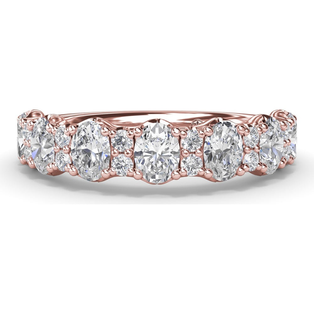 Mixed Shape Diamond Band with Alternating Oval and Round Diamonds by Fana - 1.41 Carat Total Diamond Weight