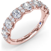 Mixed Shape Diamond Band with Alternating Oval and Round Diamonds by Fana - 1.41 Carat Total Diamond Weight