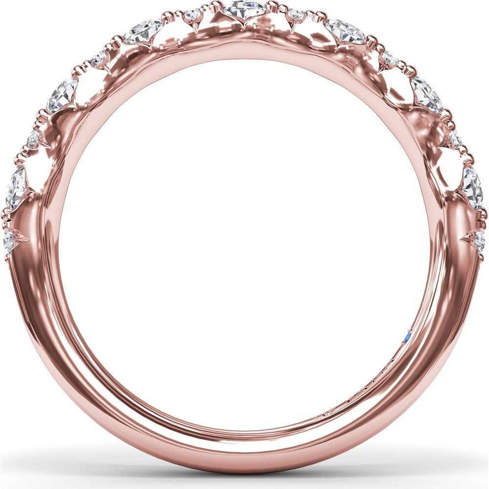 Mixed Shape Diamond Band with Alternating Oval and Round Diamonds by Fana - 1.41 Carat Total Diamond Weight