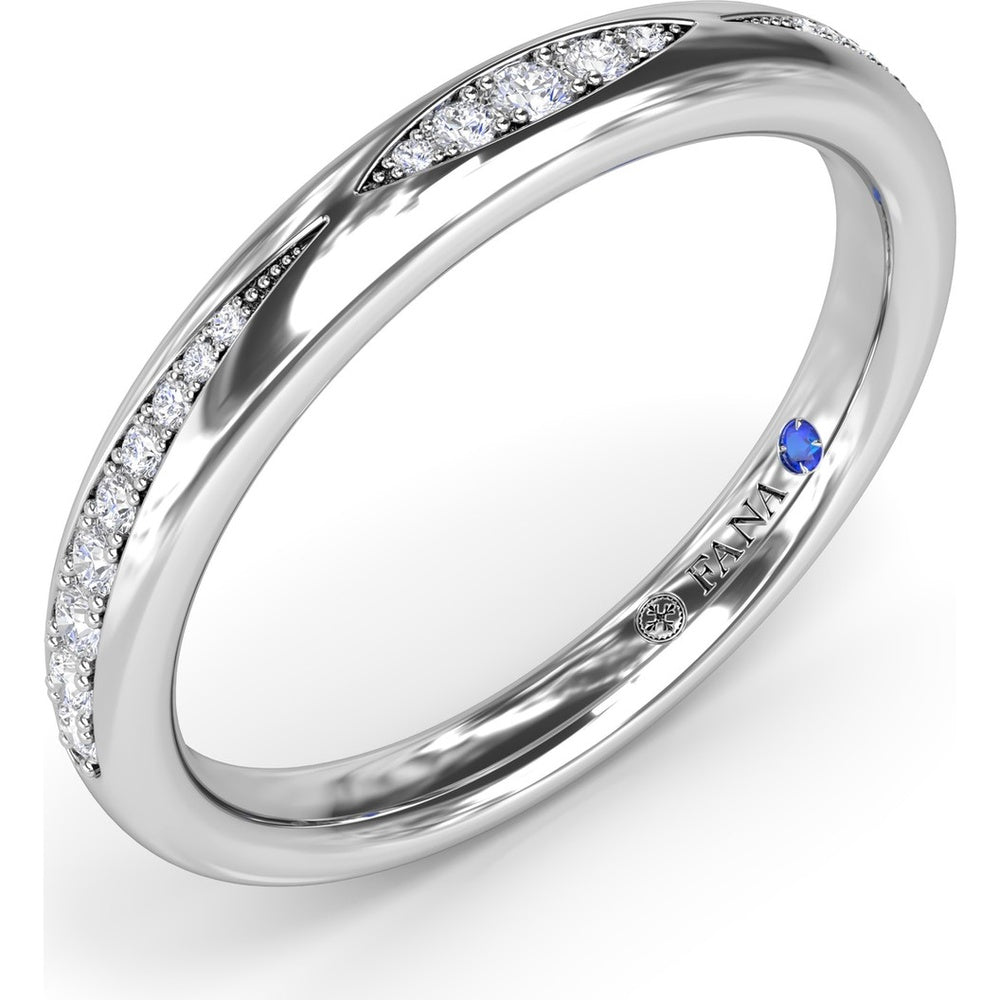 Modern Beaded Diamond Band with Marquise Motif and Pavé Round Diamonds by Fana - 0.18 Carat Total Diamond Weight