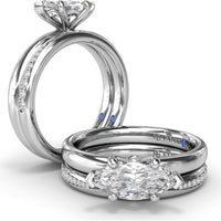 Modern Beaded Diamond Band with Marquise Motif and Pavé Round Diamonds by Fana - 0.18 Carat Total Diamond Weight