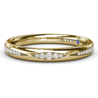 Modern Beaded Diamond Band with Marquise Motif and Pavé Round Diamonds by Fana - 0.18 Carat Total Diamond Weight