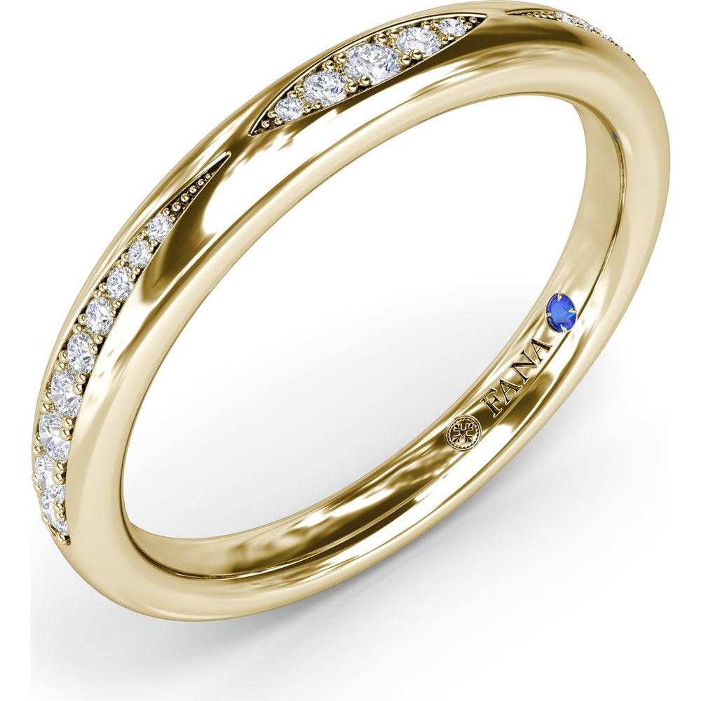 Modern Beaded Diamond Band with Marquise Motif and Pavé Round Diamonds by Fana - 0.18 Carat Total Diamond Weight
