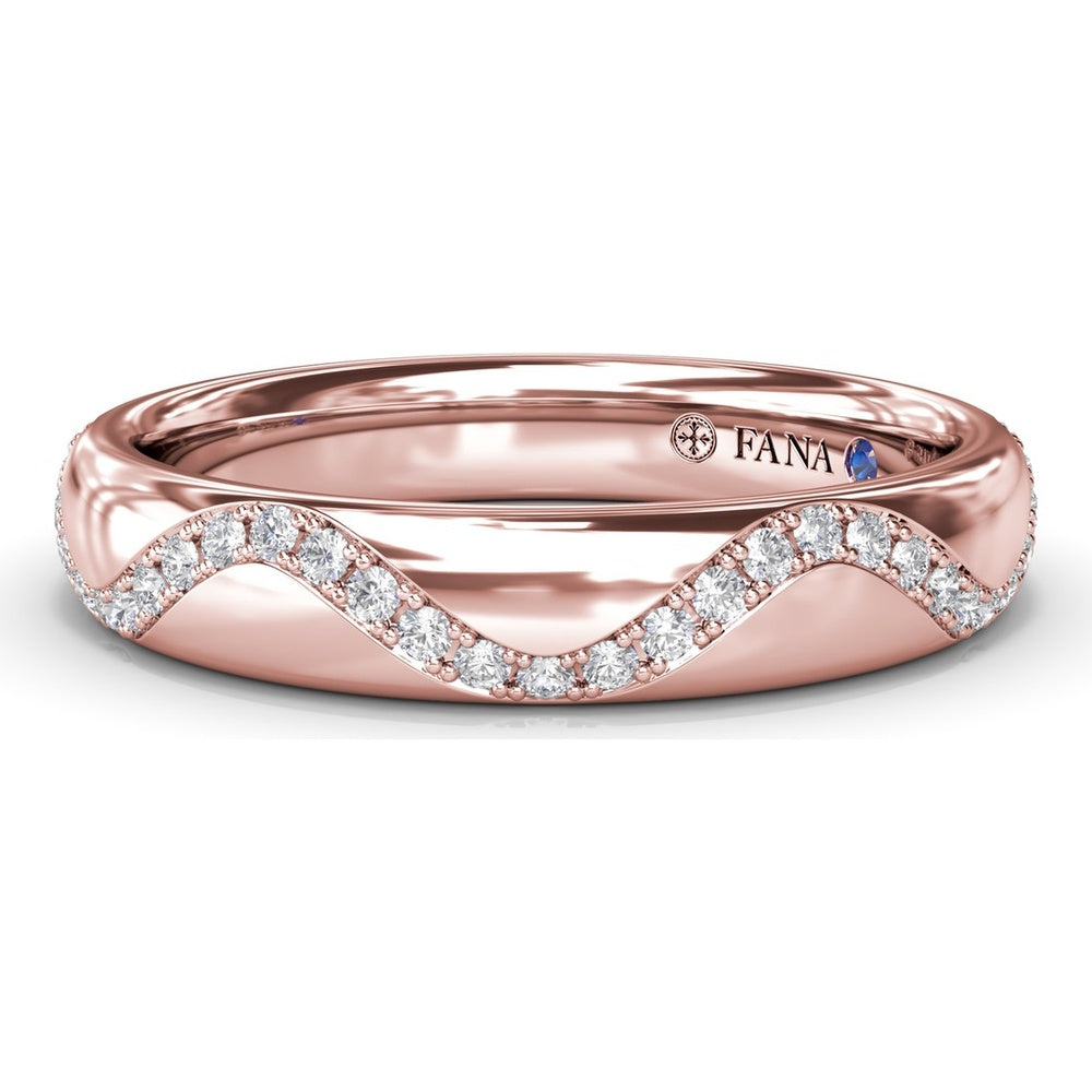 Modern Wave Pavé Diamond Band with Milgrain Detailing by Fana - 0.29 Carat Total Diamond Weight