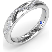 Modern Wave Pavé Diamond Band with Milgrain Detailing by Fana - 0.29 Carat Total Diamond Weight