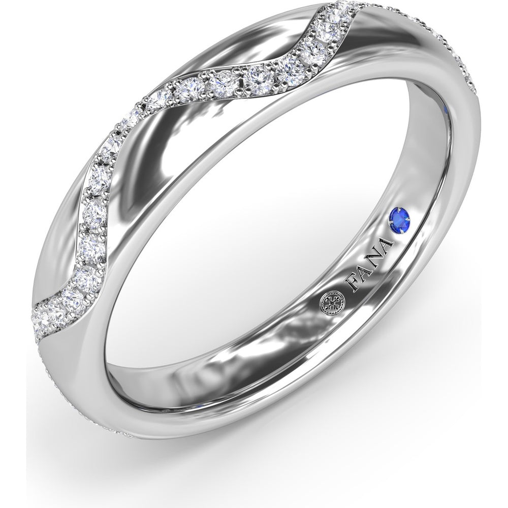 Modern Wave Pavé Diamond Band with Milgrain Detailing by Fana - 0.29 Carat Total Diamond Weight