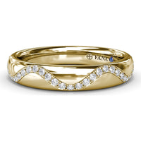 Modern Wave Pavé Diamond Band with Milgrain Detailing by Fana - 0.29 Carat Total Diamond Weight