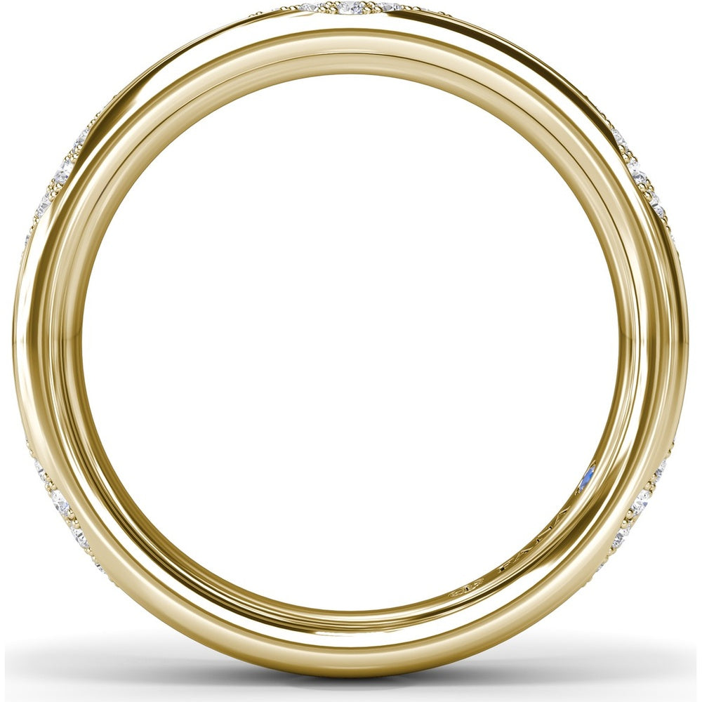 Modern Wave Pavé Diamond Band with Milgrain Detailing by Fana - 0.29 Carat Total Diamond Weight
