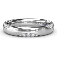 Modern Wide Diamond Band with Pavé Set Round Diamonds by Fana - 0.16 Carat Total Diamond Weight