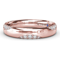 Modern Wide Diamond Band with Pavé Set Round Diamonds by Fana - 0.16 Carat Total Diamond Weight