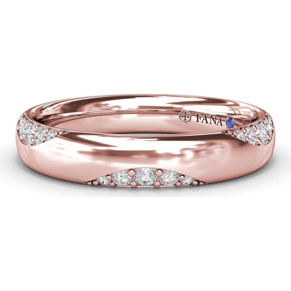 Modern Wide Diamond Band with Pavé Set Round Diamonds by Fana - 0.16 Carat Total Diamond Weight
