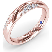 Modern Wide Diamond Band with Pavé Set Round Diamonds by Fana - 0.16 Carat Total Diamond Weight
