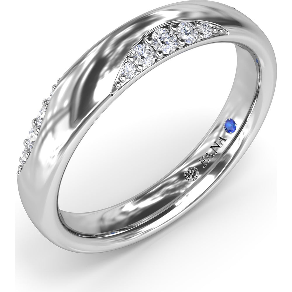 Modern Wide Diamond Band with Pavé Set Round Diamonds by Fana - 0.16 Carat Total Diamond Weight